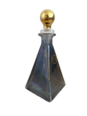 Sc Line Italy SC LINE Made in Italy Glass Crystal Perfume Bottle Gold Stopper Blue ...