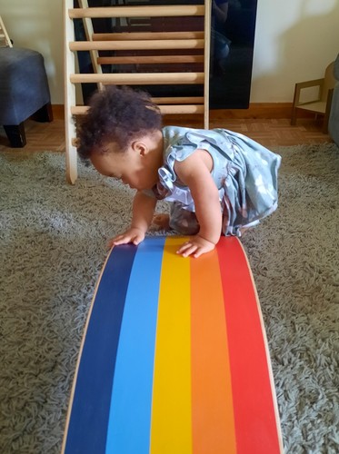 Wooden Balance Board Wobble Curved Rock-it Yoga Rocker Leaning Toy for Kid Adult - Picture 19 of 52