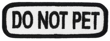 DO NOT PET Black/White Sew-on SD-004 Service Dog Embr Patch 3" X 1" FREE SHIP 