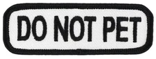 DO NOT PET Black/White Hook Side SD-004V Service Dog Patch 3" X 1" FREE SHIP!
