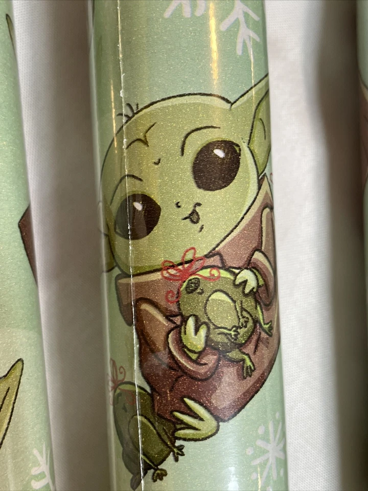 Disney 4 Rolls Christmas Gift Wrap Wrapping Paper Mandalorian Child Star Wars - Image 4 of 4