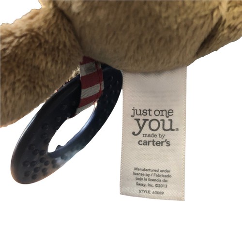 CARTER'S Baby Just One You rattle Bear Chime &Chew teether hang toy stroller 11" - Picture 4 of 4