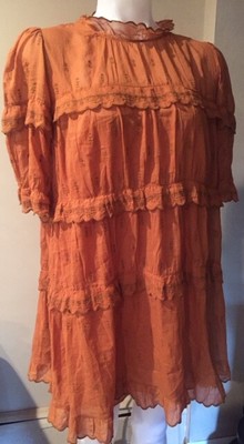 orange tiered dress