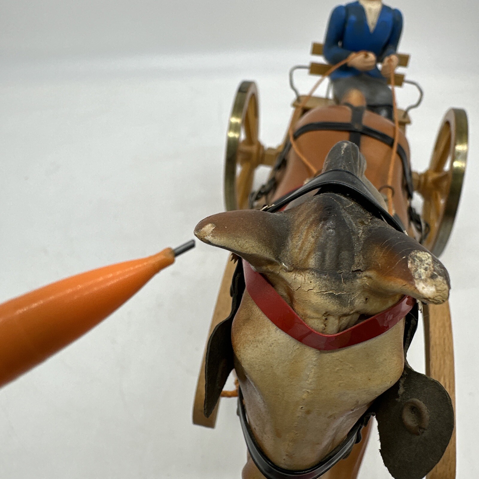 Vintage STEHA Lieha Original Harness Horse Cart Toy Germany Toy Model