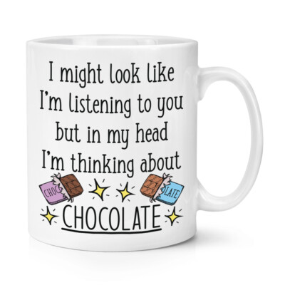 I Might Look Like I'm Listening To You Schokolade 10 Unzen Becher Tasse Mama Essen lustig