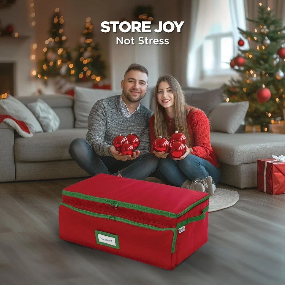 Premium Christmas Ornament Storage Box - Quality 600D - Decoration Organizer - Image 2 of 4