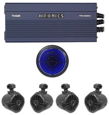Hifonics Tps-a600.5 600w 5-ch Amplifier+(4) Tower Speakers+10" Sub Atv/utv/cart