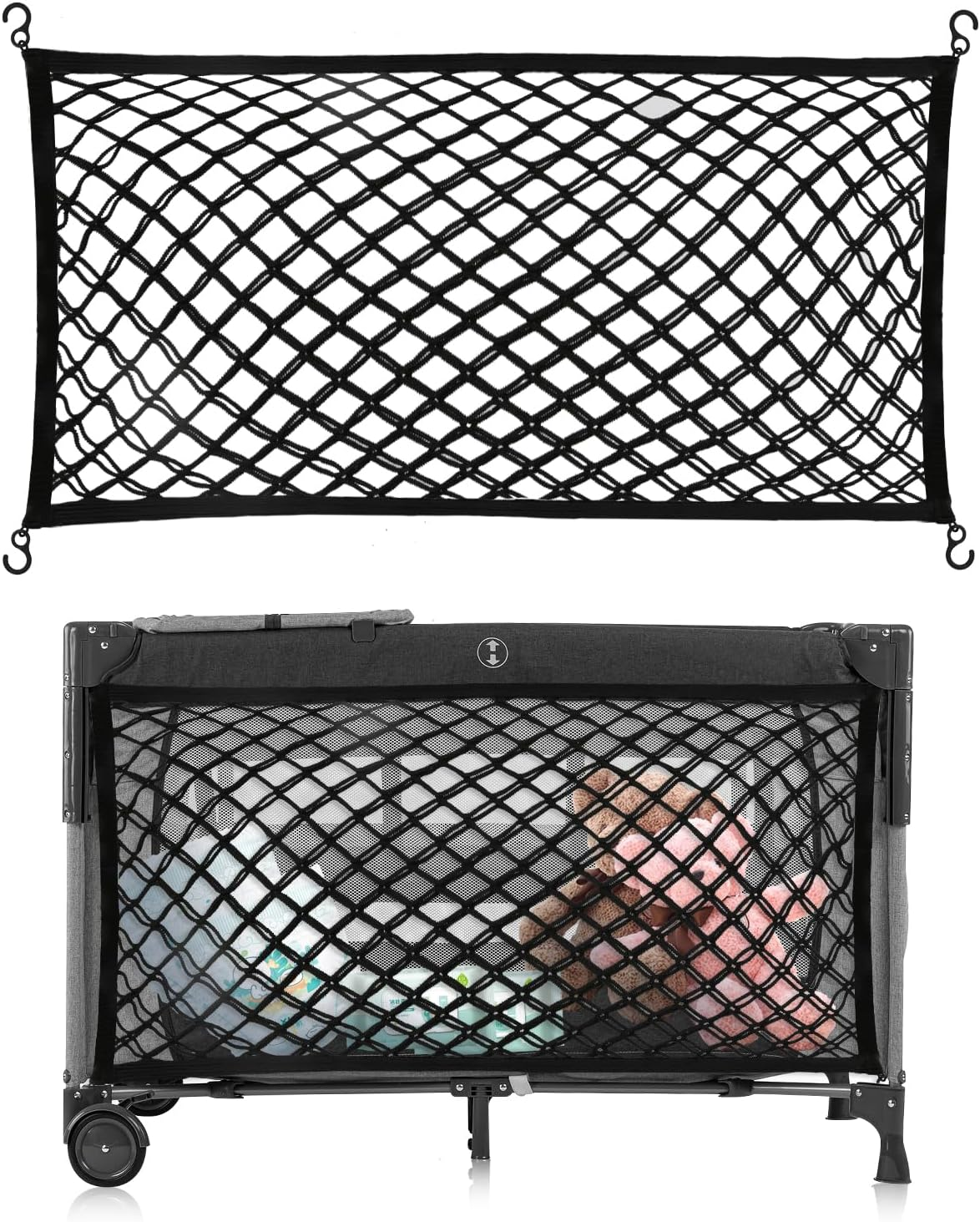 Stroller Wagon Mesh Cargo Net Baby Stroller Organizer for Extra Storage