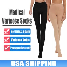 New FDA Approved Opaque Compression Stockings Pantyhose 20-30 mmHg Closed Toe