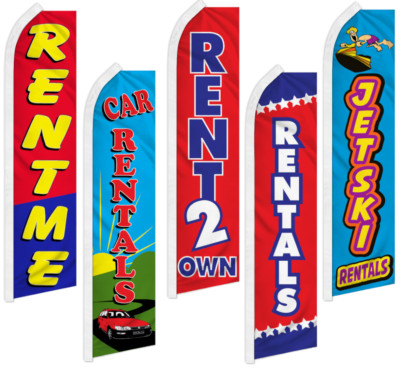 Rentals Advertising Swooper Flutter Feather Flag Car Rentals Rent to Own