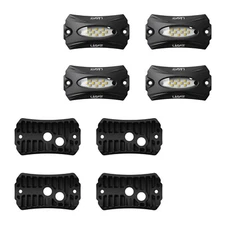 Lasfit Off-Road Switchback LED Rock Lights Kit White Amber 4pods Bright Clear