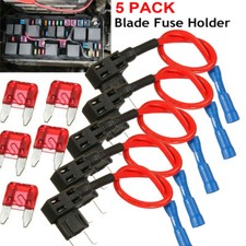 5 SET Mini ATM APM Blade Fuse Holder 10A 12V Car Add-A-Circuit Fuse Tap Adapter