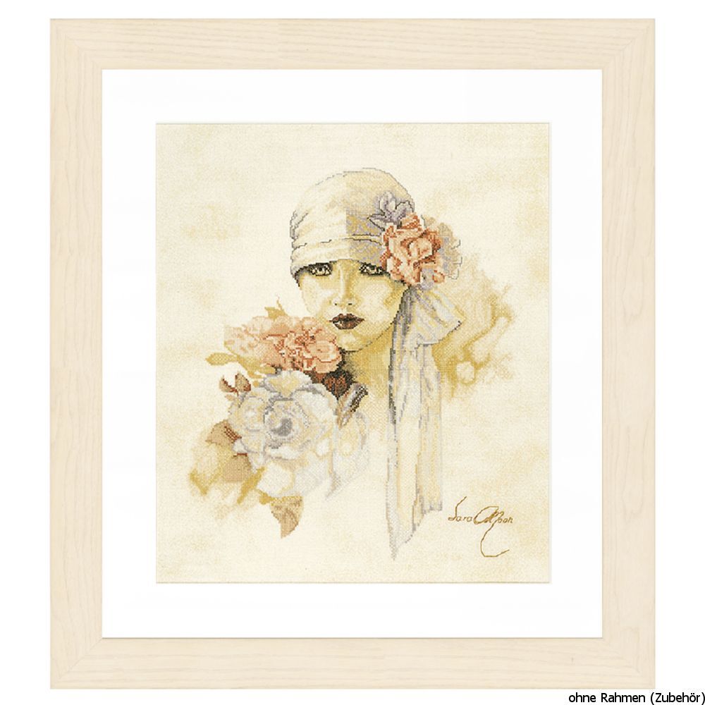 Lanarte cross stitch kit ""Sara Moon I linen"", counted, DIY