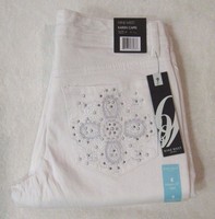 Nine West Jeans karen Bling Capri White Women's Sz. 4, 8 & 16 Nine West Jeans karen Bling Capri White Women's Sz. 4, 8 & 16