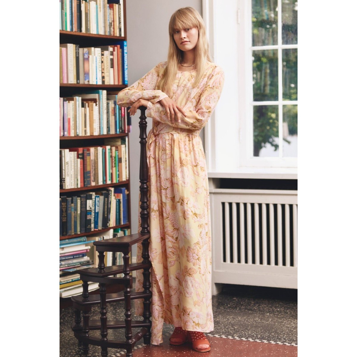 NWT Stine Goya Brittany 100% Silk Floral Maxi Dress Size Small