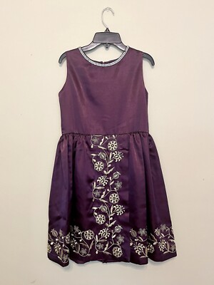 Chasing Fireflies Teen Girls Size 16 Plum Purple Gold Embroidery Formal  Dress | eBay