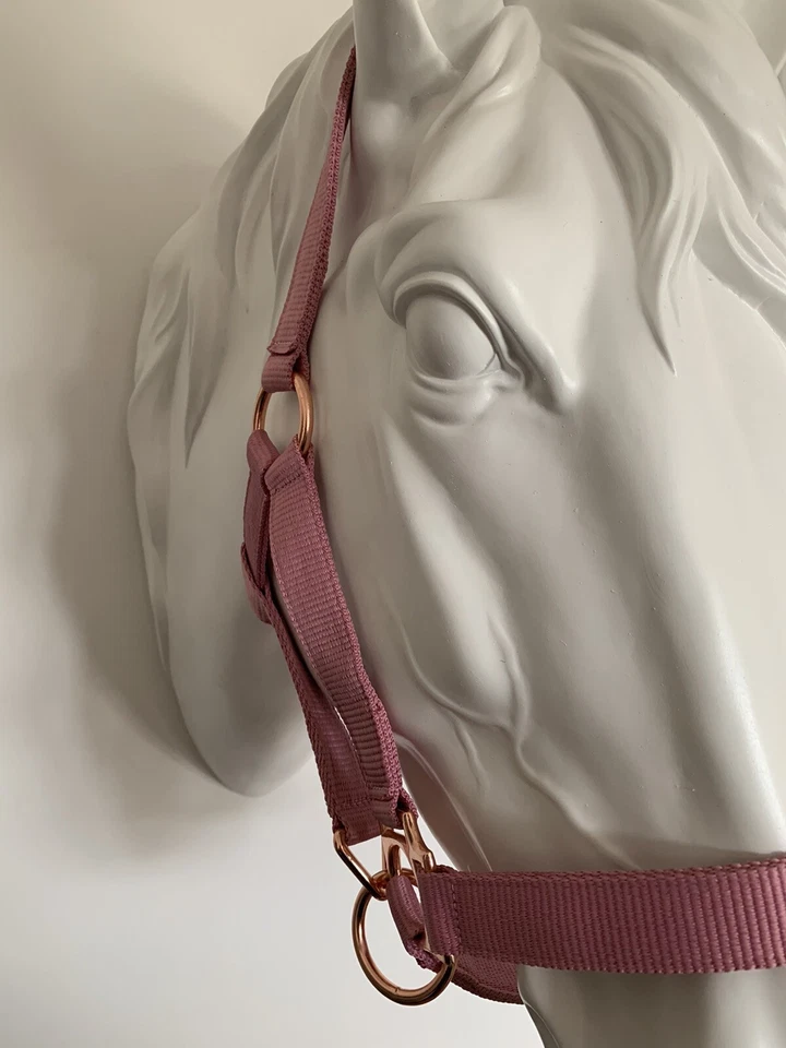 Headcollar and Lead Rope Set, Rose Gold & Pink, COB, FREE UK Postage - Image 2 of 4