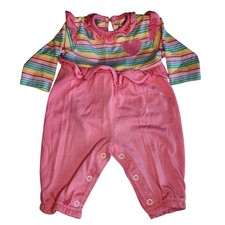 VTG HEALTH TEX Romper Rainbow Stripes Heart Baby Girls 3 Months