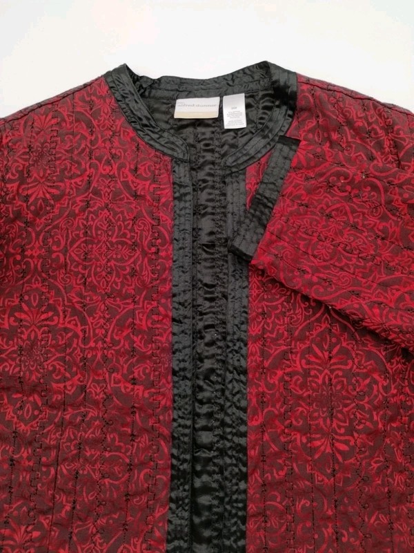 Alfred Dunner Woman's Size 24 W Long Sleeve Quilted Red Jacket 