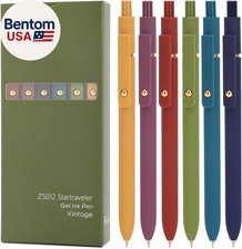 Gel Pens, 6 Pcs 0.5Mm Quick Dry Black Ink Pens Fine Point Smooth Writing Pens, O