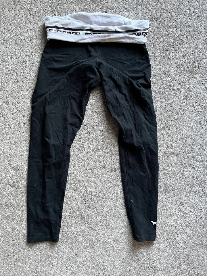 Victoria's Secret Pink Yoga Pants Womens Foldover Love Sequin Y2K Bling Large - Image 3 of 4