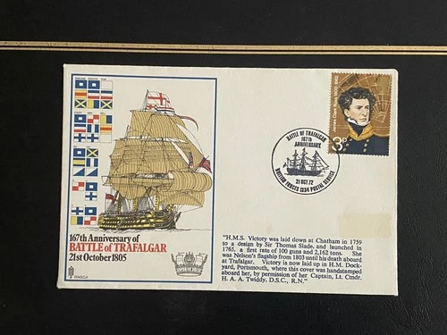 GB ROYAL NAVY COVER 1972 167th Anniversary of Battle of Trafalgar