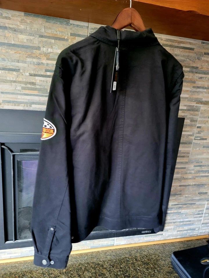 Harley-Davidson 120 周年工厂赛车男式黑色棉夹克,XL — 第 2/4 张图片