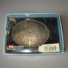 Nocona Belt Co Silver Gold Oval Western Style Belt Buckle NEW IN BOX