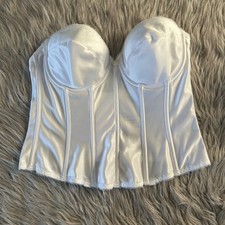 Dominique Bustier Bridal Corset Womens Size 38B White Coquette Lightly Lined