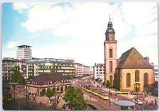 Vintage Frankfurt AM Main Hauptwache Zeil Katharinenkirche Germany Postcard