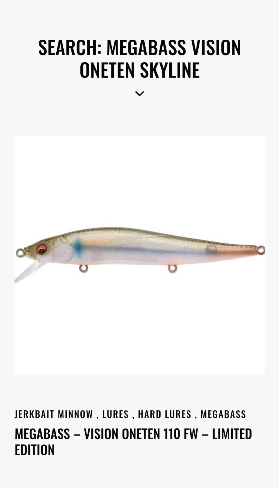 Megabass Vision 110 Skyline RARE LMTD 100pcs France Release SOLD OUT  BRAND NEW - Image 5