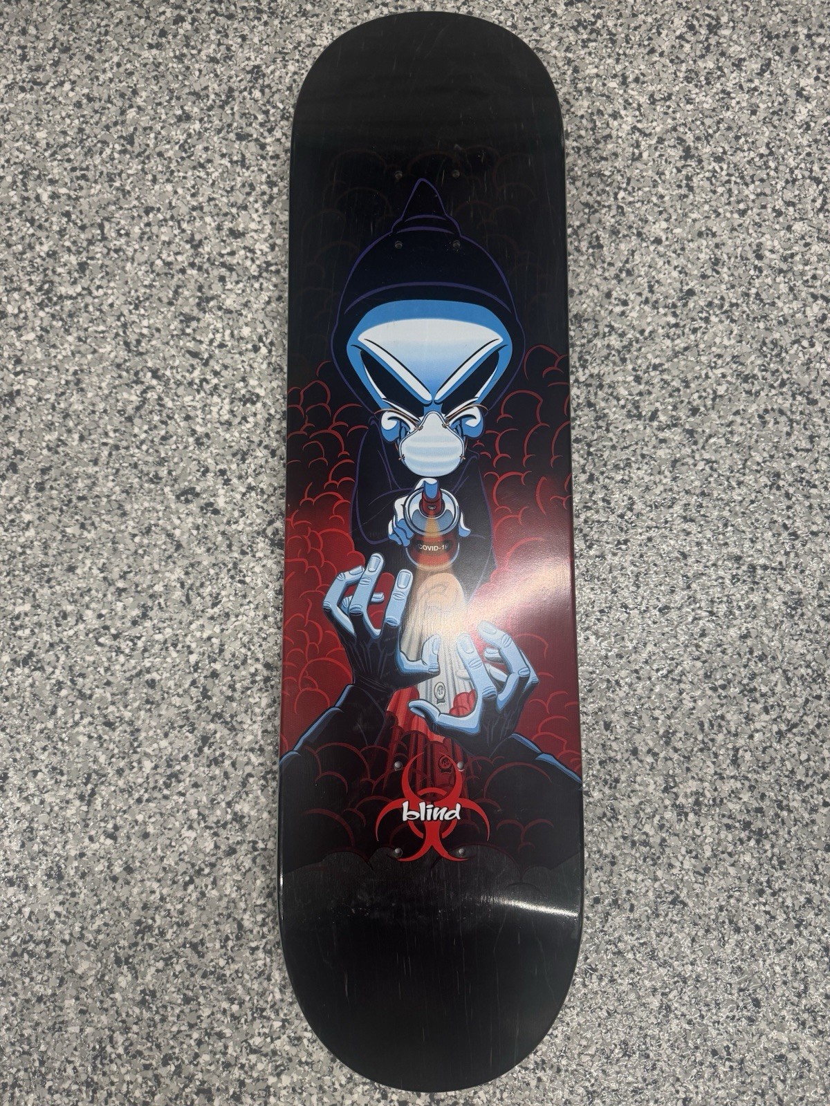 Blind - TJ Rodger&rsquo;s COVID Skateboard Deck with Two Tone Grip Tape Installed