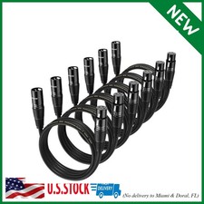XLR Cable 1.5 Ft 6 Packs,Microphone Cables,Premium Balanced Microphone Mic Speak