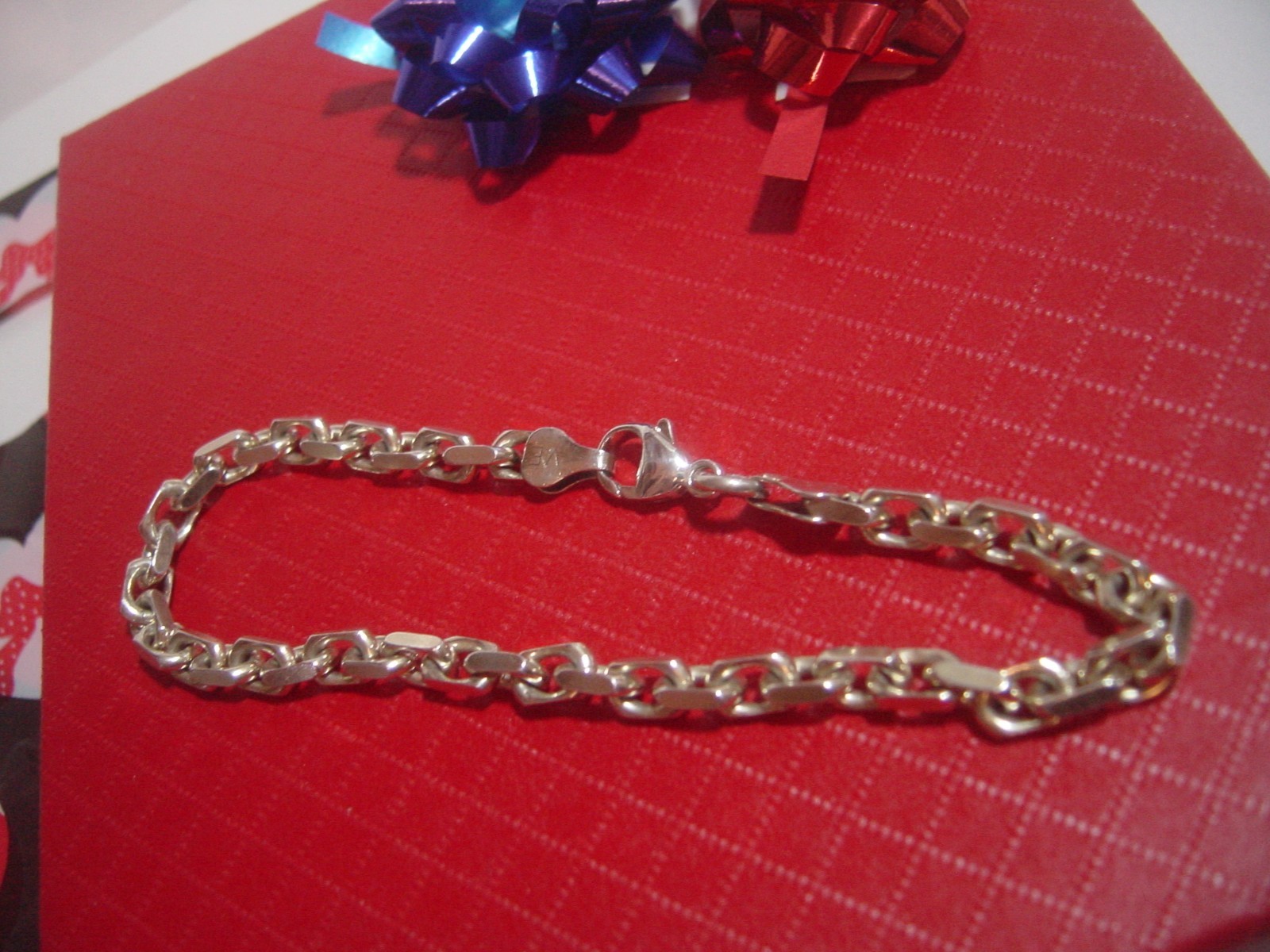 SUPERB SOLID THICK STERLING SILVER SQUAREISH LINK… - image 2