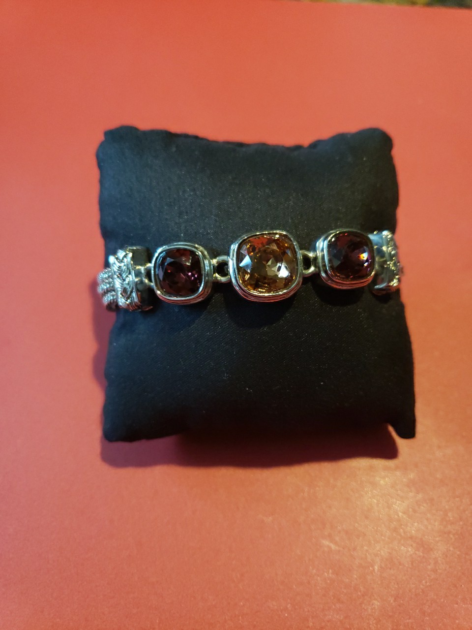 Multi Colored Gemstone Bracelet With Tangle Clasp - image 1