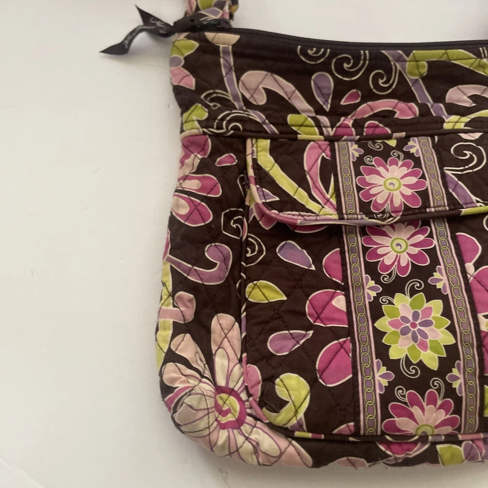 Bolso Bandolera Vera Bradley Púrpura Punzón Floral Marrón Foto 3 de 4
