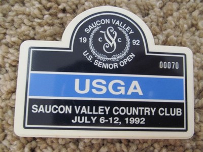 1992 US SENIOR OPEN ''USGA'' BADGE-SAUCON VALLEY WON BY LARRY LAORETTI