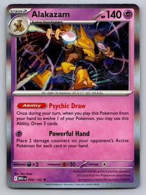 Alakazam 056/132 R Mega Evolution Pokemon Holo NM