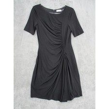 Calvin Klein Dress Womens 6 Ruched Sheath Career Knit Office Career Black