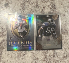 Topps Chrome Refractor Michael Vick Falcons Lawrence Taylor Giants NFL Lot (2)