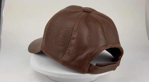 Echt Leder Baseball Cap verstellbar Unisex Freizeit Vintage Espresso Braun Mütze - Video 1 von 1