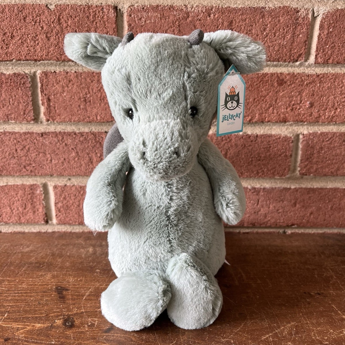 M4 Jellycat Bashful Dragon Sage Green Stuffed Animal Plush