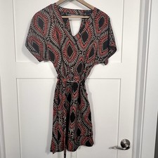 Banana Republic Womens Dress Size 4 keyhole back stretch waistband Belt Coral