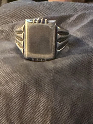 New Listing925 Sterling Silver Ring Signet Shield Vintage Size 11 #419