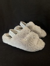 Bebe Women s Gray Open Toe Sling Back Slippers Size 7