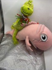 Vintage 2003 Dr. Seuss The Movie Pink Fish  & Grinch Official Merch. 12”