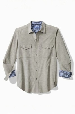 with tags Tommy Bahama Coastline Cord Heather Bay Shirt Light Grey Heath G1N