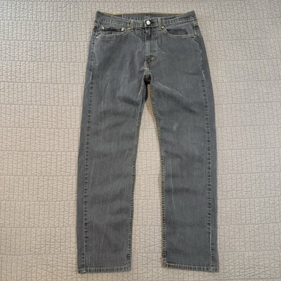 Levis 505 Jeans Men's 34x30 (32x29) Gray Straight Leg Faded Wash Denim Y2K