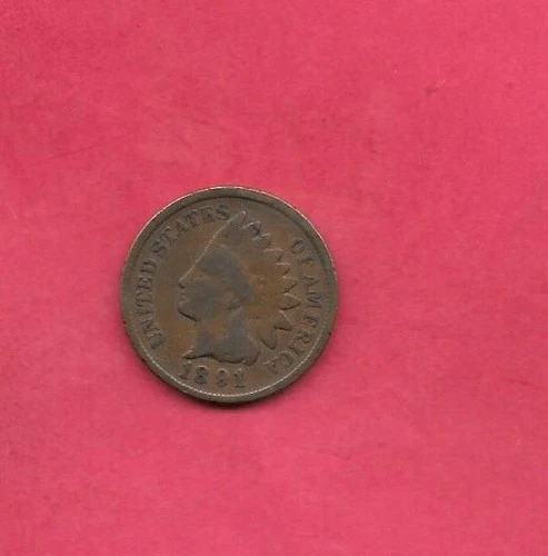 US INDIAN HEAD CENT PENNY 1891 GOOD-NICE USED OLD ANTIQUE CIRCULATED COIN