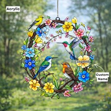 Acrylic Suncatcher Spring Bird Name Design